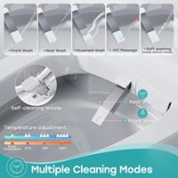 WC intelligent de luxe avec bidet intégré, couvercle automatique, eau chaude instantanée, siège chauffant, séchoir, télécommande, à poser au sol pour salle de bain