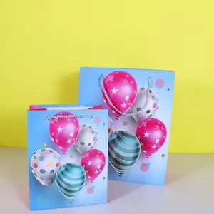 Omet светло-голубой воздушный шар с днем рождения упаковочный бумажный пакет