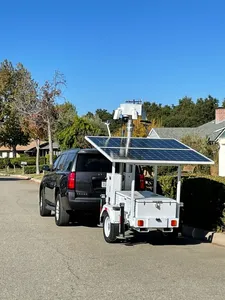 Caméra numérique de vidéosurveillance à panneau d'alimentation solaire, CCTV, remorque Mobile de sécurité pour stationnement