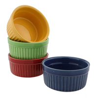 Bols à Dessert en grès céramique, plats de four, tasses à Dessert, bol à soufflet, vente en gros, 6 pièces
