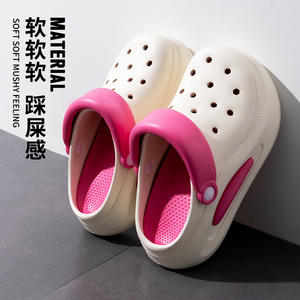 Sandalias Tiyo para Mujer, Diseño Perforado con Patrón de Dibujos Animados, Decoración de Diamantes de Imitación, Antideslizantes, para Playa, Verano, Talla Adulto, 3.5cm de Grosor - Product Image 3