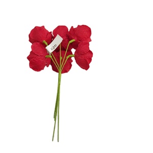 new 6pcs bunch polyester flowers wholesale plastic flower artificial flower