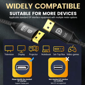 Wholesale Low Price High Quality 8k <strong>Cable</strong> Nylon Braided Displayport <strong>DP</strong> <strong>to</strong> <strong>HDMI</strong> 2.1 8k 30Hz 4K 60Hz <strong>Cable</strong> 1M 2M 3M 10m <strong>DP</strong> <strong>to</strong> <strong>HDMI</strong>
