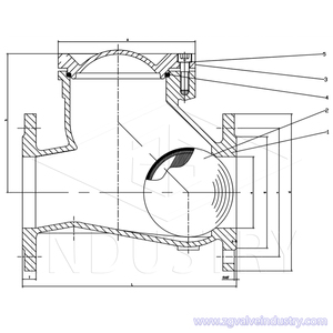 Giá tốt tùy chỉnh kích thước EPDM + wcb đĩa gang sắt dễ uốn loại mặt bích bóng kiểm tra van - Product Image 3
