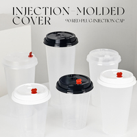 Couvercle jetable en PP de 90 mm pour gobelet, anti-fuite, moulé par injection, pour gobelet à thé au lait avec couvercle en forme de cœur rouge, pour boissons chaudes et froides à emporter