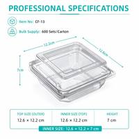 Boîte à salade jetable transparente en PET de qualité supérieure, biodégradable, pour sushis, pain, fruits, légumes, desserts, emballage alimentaire