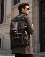 Nouveau sac à dos pour homme en cuir PU de luxe, style vintage, fermeture éclair, imperméable, doublure en polyester, compartiment pour ordinateur