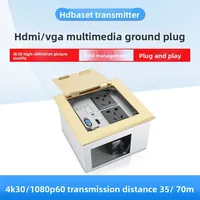 Transmisor Hardrock HDBaseT Metálico con Puerto de Alimentación VGA de 3.5mm, Entrada/Salida de Audio, Resolución Máxima 4K30, Panel de Información