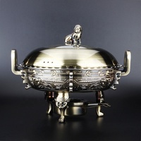 Réchaud à alcool chinois en acier inoxydable pour fondue, plat de service antique domestique, poêle à fondue simple 1.6L/2.2L/3L 60-80°C