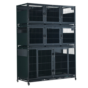 Cages d'isolation pour animaux de compagnie à bouton solide de Style classique commercial en acier inoxydable respirant pour les magasins de toilettage pour animaux de compagnie - Product Image 1