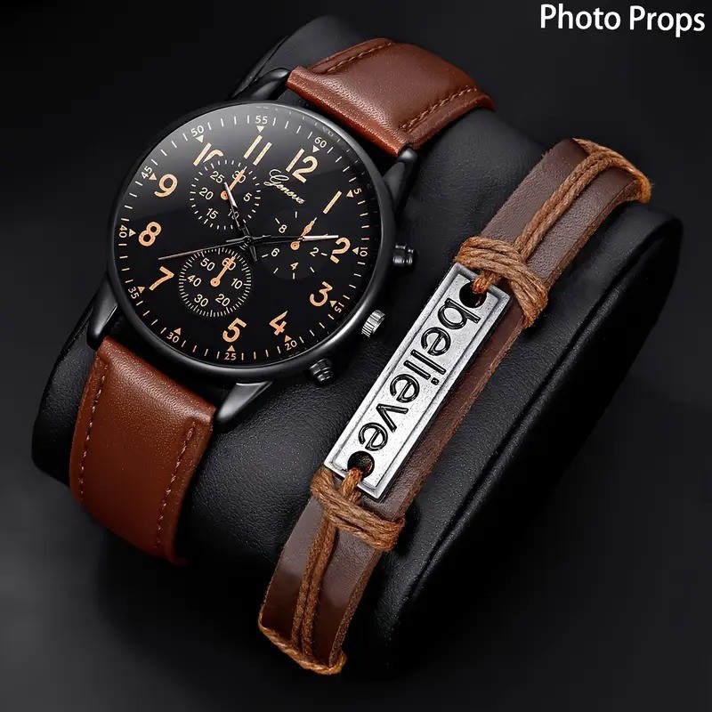 T3507 Cuir Marron Digital + Bracelet (Sans boîte)