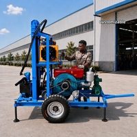 Petite plateforme portable de forage de puits d'eau profondeur 200m avec pompe à boue Foreuse de puits pour irrigation agricole