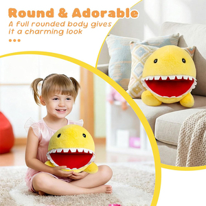 Juguete de Peluche Fantasma Redondo Amarillo, Divertida Figura de Peluche con Grandes Dientes Blancos y Ojos Negros para Niños, Regalos, Decoración del Hogar - Product Image 3
