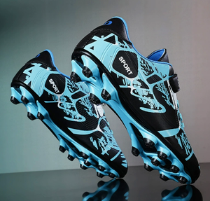 Chaussures de football TF pour enfants, chaussures de football légères, sangle Velcro, crampons d'entraînement en salle, imprimé à motifs - Product Image 5