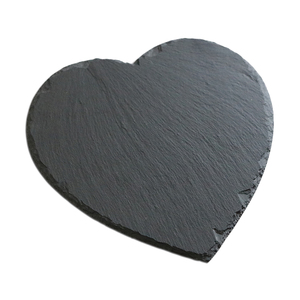 New Products Eco-friendly Black Slate Steak Stone Platter Heart Shape Slate Plate Crafts