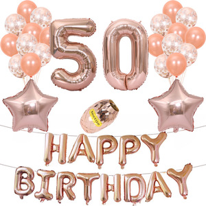 Ensemble de décoration de fête étoile or rose pour anniversaires 16, 20, 21, 30, 40 ans - Product Image 6