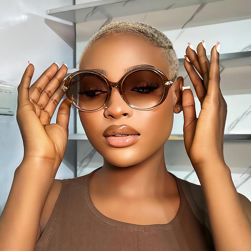 Wholesale Round Sunglasses 2024 Fashion UV-Proof Sunglasses Women's Artsy Retro Glasses