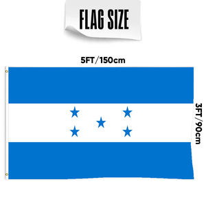 3x5Ft Alta calidad Triple/Doble capa más tela opaca 100D Tela de poliéster Bandera de país Hondur País - Product Image 2