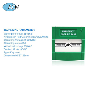 <strong>Green</strong> Breakglass <strong>Exit</strong> <strong>Button</strong> Access Control System Emergency Break Glass <strong>Exit</strong> <strong>Button</strong> - Product Image 4