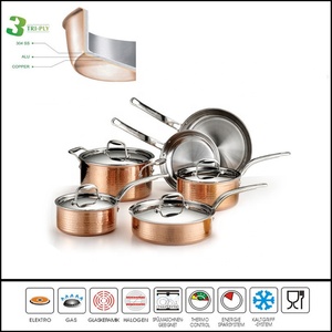 OEM التجاري <span class=keywords><strong>3</strong></span> طبقة مطرقة النحاس المرق مع غطاء من الفولاذ المقاوم للصدأ لتحريض المطبخ الطبخ - Product Image 3