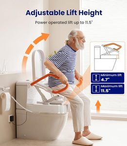 Height Adjustable Toilet Lift Seat Riser for Elderly With Remote Control Power Chair Bathroom Safety Mobility Device
