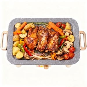Grill coréen sans fumée, multifonctionnel, <span class=keywords><strong>pour</strong></span> le <span class=keywords><strong>camping</strong></span>, plaque de cuisson électrique et gril - Product Image 2
