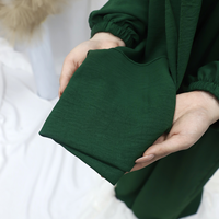 2024 Vente en Gros Nouveau Style Abaya Élégante Dubaï Modeste Jilbab pour Femmes Musulmanes Robe Longue Couleur Unie Tendance avec Hijab