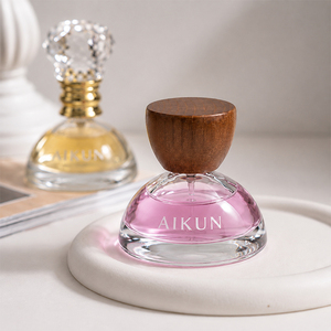 Aikun Dark Round Glass Wooden Cap Natural Spray Long Lasting Perfume For Men Luxury Gift <b>Box</b> Wholesale Fragrance Brand Supplier - Product Image 3