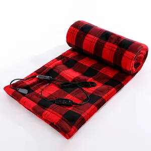 Car Blanket Heated 12V Electric Travel Blanket Back Cushion For Car And RV For Cold Weather