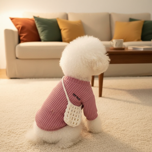 Ropa para Perros con Logotipo Personalizado, MOQ Bajo, Color Sólido, Diseño de Waffle, Traje de Primavera/Otoño para Cachorros y Gatitos - Product Image 1