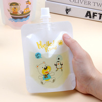 Pochette personnalisée de bec d'huile de graine d'impression mate de 1 litre Sac debout personnalisé de chapeau de champignon pour la nourriture de bébé de PE de gelée de lait de salade