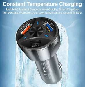 Schnelllade-Autoladegerät Adapter für Handy Xiaomi <span class=keywords><strong>3</strong></span>-Port USB PD Typ C USB Universal Auto-Schnellladegerät - Product Image 5