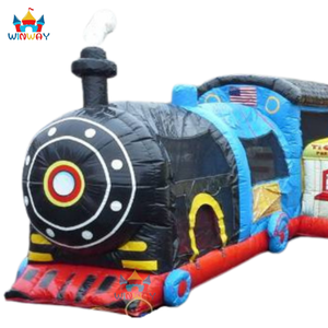 Parcours d'obstacles gonflable Fun Express Train Station pour fêtes - Matériel PVC, à partir de 14 ans, utilisation en parc d'aventure - Product Image 3