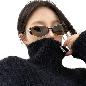 STY9559A Brown Lens Modern Cat Eye Sunglasses <strong>Korean</strong> Style Irregular Retro Punk Sunglasses Women's Fashion Anti-blue <strong>Glasses</strong> - Product Image 1