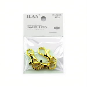 Portachiavi Ilan con Moschettone 37mm Colore Oro Confezione da 3 Pezzi - Product Image 2