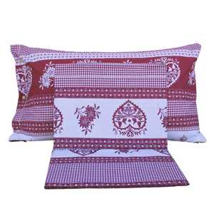 Juego de Sábanas de Algodón Tirolo Design, Tamaño Queen Francés, Patrón Rojo y Blanco - Product Image 1