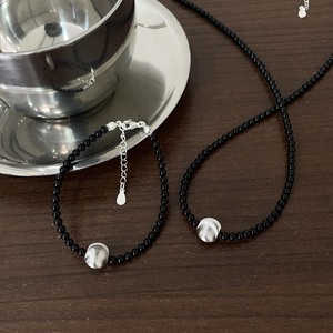 สร้อยคอโซ่ลูกปัดอาเกตสีดำเงิน S925 สไตล์มินิมอลสำหรับใส่ทุกวัน - Product Image 4