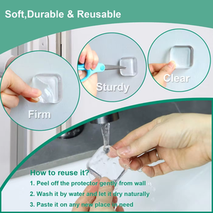 Stopper pintu pelindung dinding tenang dan Shock penyerap silikon pegangan bumper pintu berhenti dengan perekat belakang yang kuat - Product Image 5