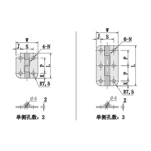 Stainless Steel Butterfly Hinge B-1030S 3 Hole Soft Closing Industrial Door Window Hinge - Product Image 1