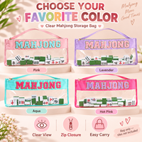 Sac de transport personnalisé en chenille avec lettres, étanche et durable, en PVC transparent, sac à bandoulière, sac de rangement portable, sac à main pour jeu de Mahjong standard NMJL
