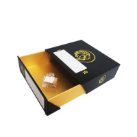 Kexin Großhandel Schwarze Maßgefertigte Gel-Nagellack-Verpackungsbox mit Goldfolien-Logo Starre Schublade Schiebegeschenkbox