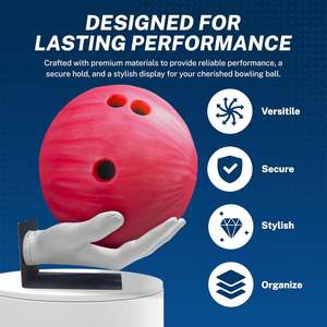 Soporte para Bola de Bolos Hold My Ball, Duradero, Antideslizante, Diseño Elegante Tallado a Mano, Plástico Blanco, Madera, No Requiere Ensamblaje - Product Image 3