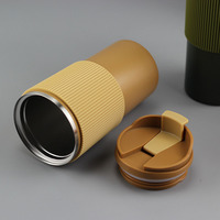 Offre Spéciale ustom ogo manche en silicone-offee-ug-ouble-alled-umbler-nsulaté-teel-umbler-offee-ugs-