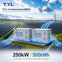 Système de stockage de batteries industrielles (BESS) conteneurisé de 250 kW 500 kWh pour la sauvegarde d'alimentation des centres de données (UPS), 400 Vca 361 A 50 Hz 60 Hz double fréquence, indice de protection IP.