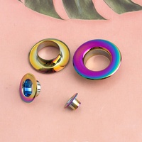 Oeillets plats en cuivre arc-en-ciel Nolvo World Fashion, œillets ronds en métal pressés, vente en gros, pièces pour vêtements, chaussures, bricolage, sacs