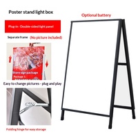 XuanYu Rechteckiger LED-Standfuß-Leuchtkasten aus Metall mit digitalem Rahmen, Leuchtreklame mit Softfilm, Aufladbar für Werbung und Promotion