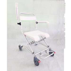 Silla de Ducha Plegable OEM con Ruedas, Aleación de Aluminio y Plástico, Capacidad de 150 kg, Equipo de Seguridad para Baño en el Hogar - Product Image 1