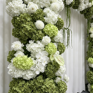 Promise <b>Artificial</b> Floral Arch White <b>Hydrangea</b> Greenery Handmade Wedding Decor Natural Style Reusable - Product Image 3