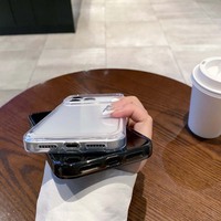 Coque de téléphone transparente en TPU antichoc avec cadre coloré pour iPhone 17, 16, 15, 14, 13 Plus, Pro, Max