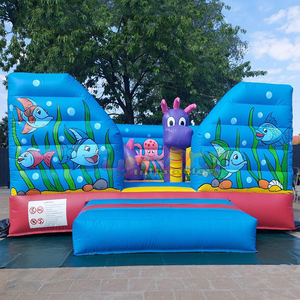 Chateau gonflable outdoor commercial party blue bavarian-themed <b>inflatable</b> bouncy castle bounce houses for kids - Product Image 3